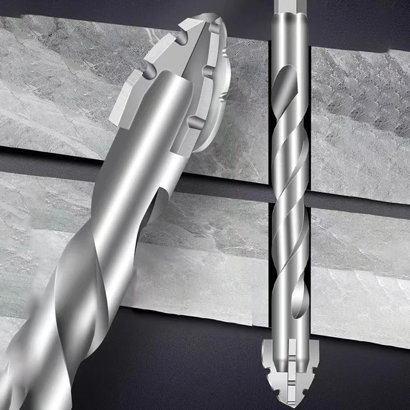 

3Pcs Four-Edge Sawtooth Eccentric Twist Drill Bit Set For Dry Drilling Of Ceramic Tiles Glass Marble Concrete Drill Bits