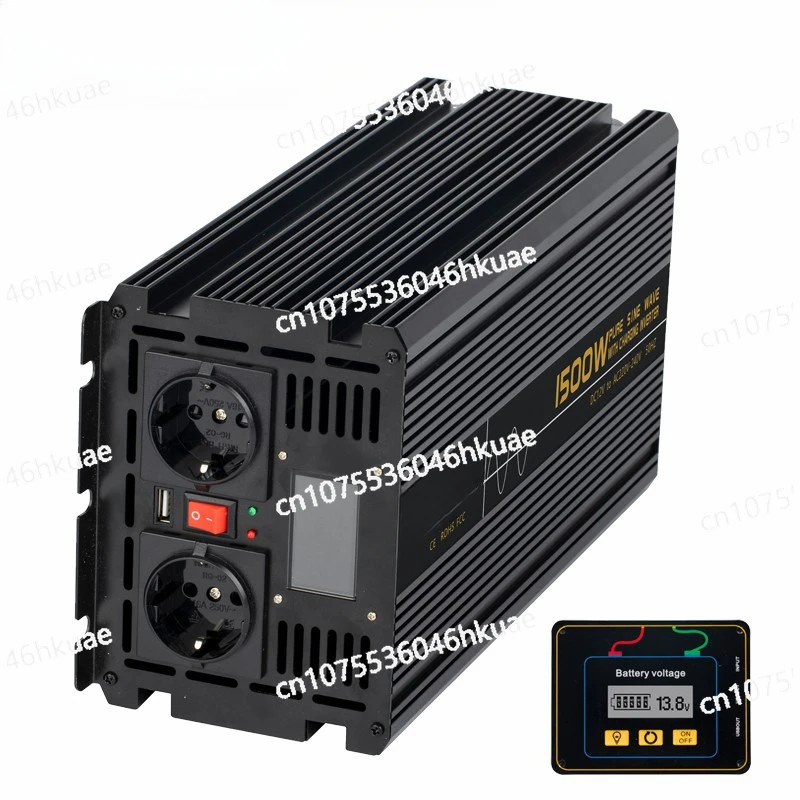 1500W Pure Sine Wave with Charging UPS Inverter 12V24V To 220V with LCD LCD Remote Screen