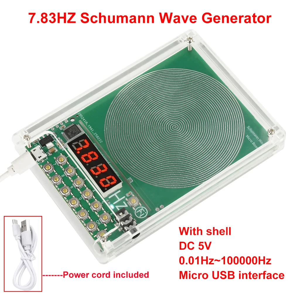 Schumann-Generator 7,83 Hz – Ultra-Niederfrequenz-Impulsgerät Für Besseren Schlaf & Entspannung, USB-Betrieb, Kompakt & Tragbar