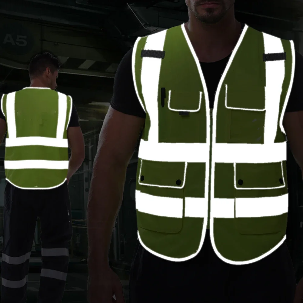 Gilets de sécurité industrielle avec plusieurs poches, vêtements de sécurité au travail, logo personnalisé, haute visibilité, moulage, glaçure