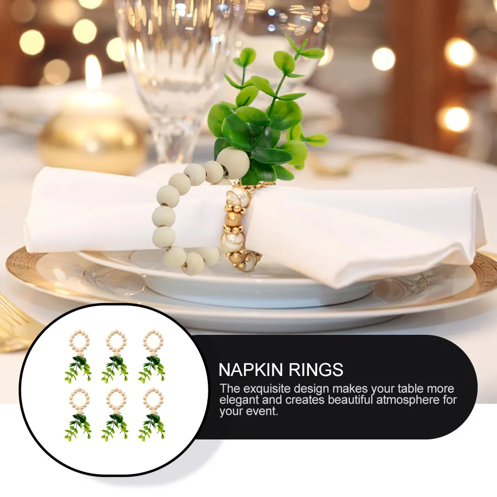 

6 pcs Premium Rings Decorative Plant Shaped Napkin Ring Sturdy Lightweight Elegant Table Decoration Creative Napkin Rings For