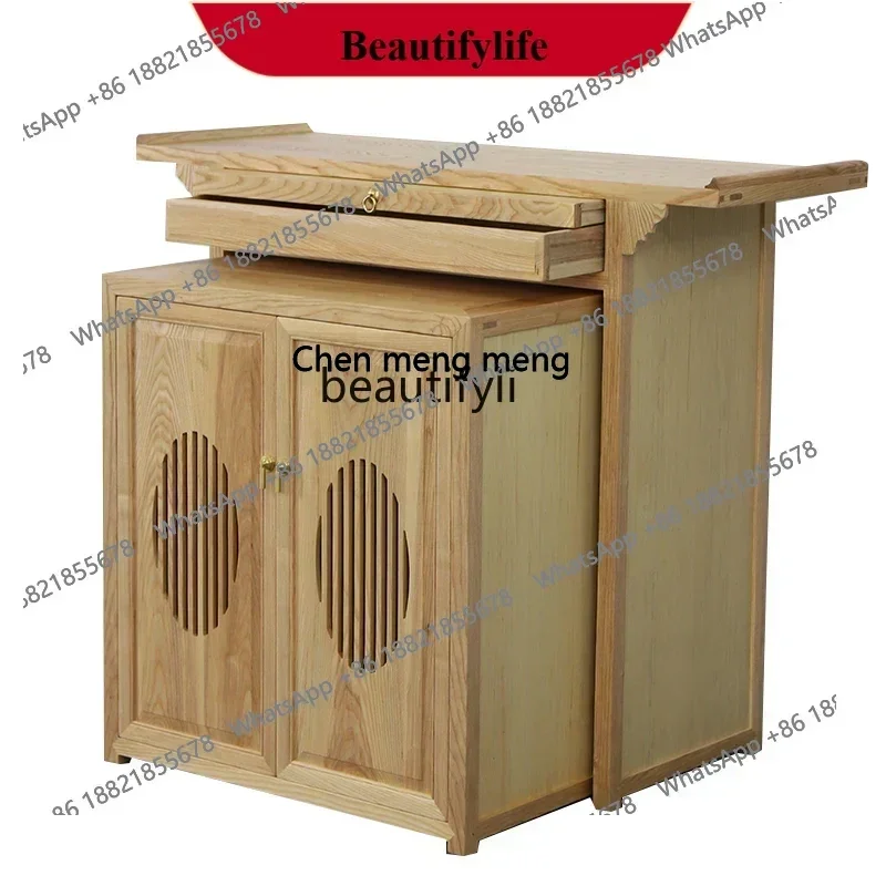 

z183 Solid Wood Altar Buddha Shrine Buddha Table Incense Burner Table Buddha Cabinet New Chinese Style Worship Cabinet