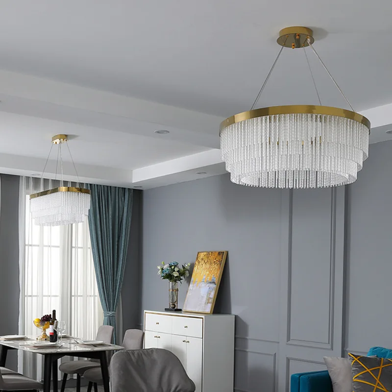 

2025 Round Oval Gold Creative Design Indoor Hotel Ceiling Crystal Modern Decoration Led Chandelier Light Hanging Lamp