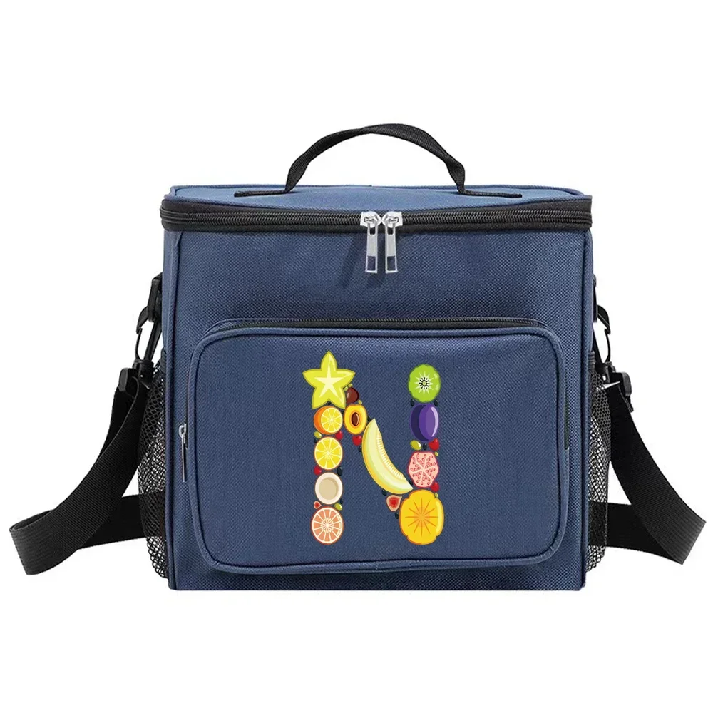 Lunch Bag Insulated Bags Cooler Box Thermal Organizer Handbag Camping Shoulder Storage Lunchbag for Men and Women Fruit Pattern