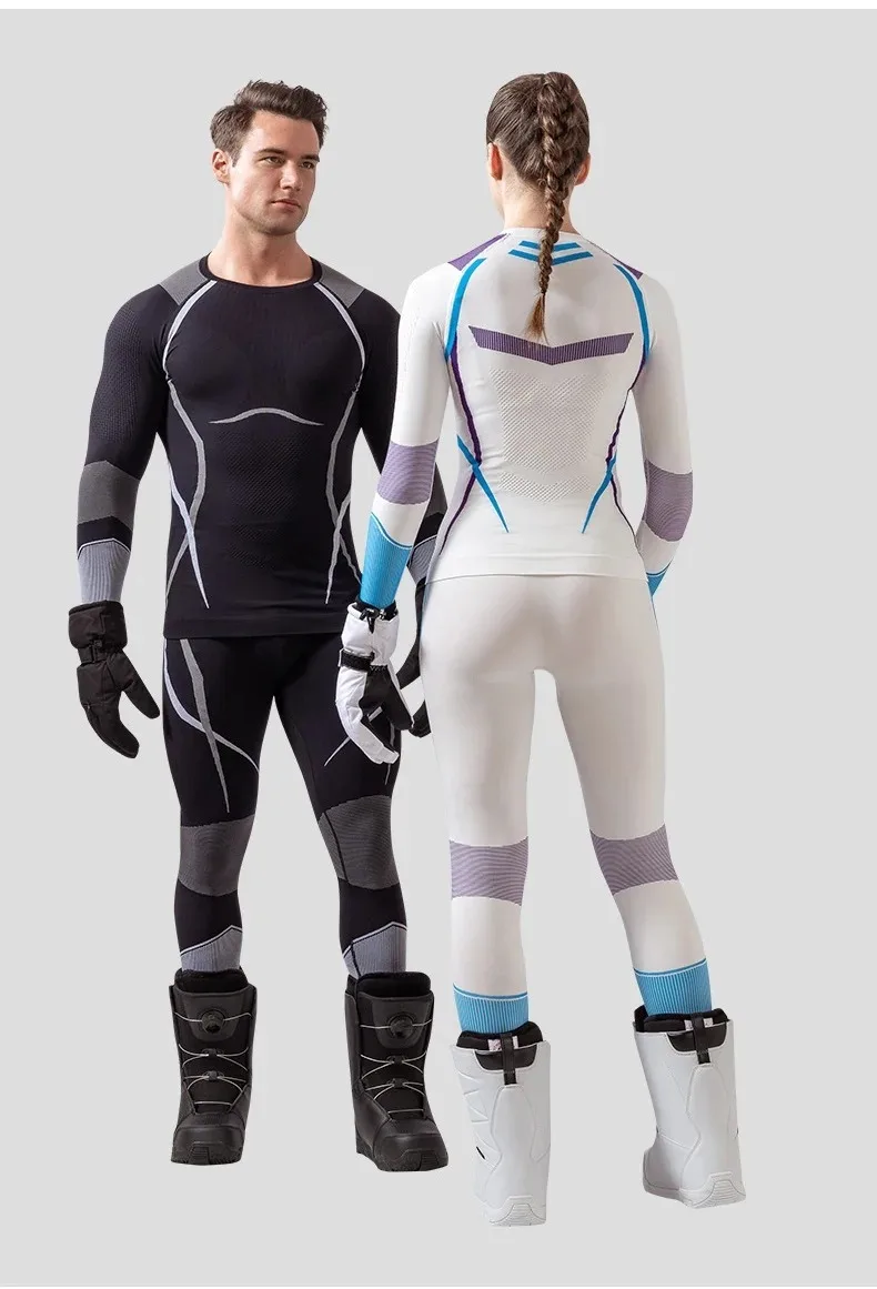 

Winter Ski Thermal Underwear Sets Lycra Men Female Ultra Soft Ski Sweatwicking Multi function Compression Tracksuit Brand