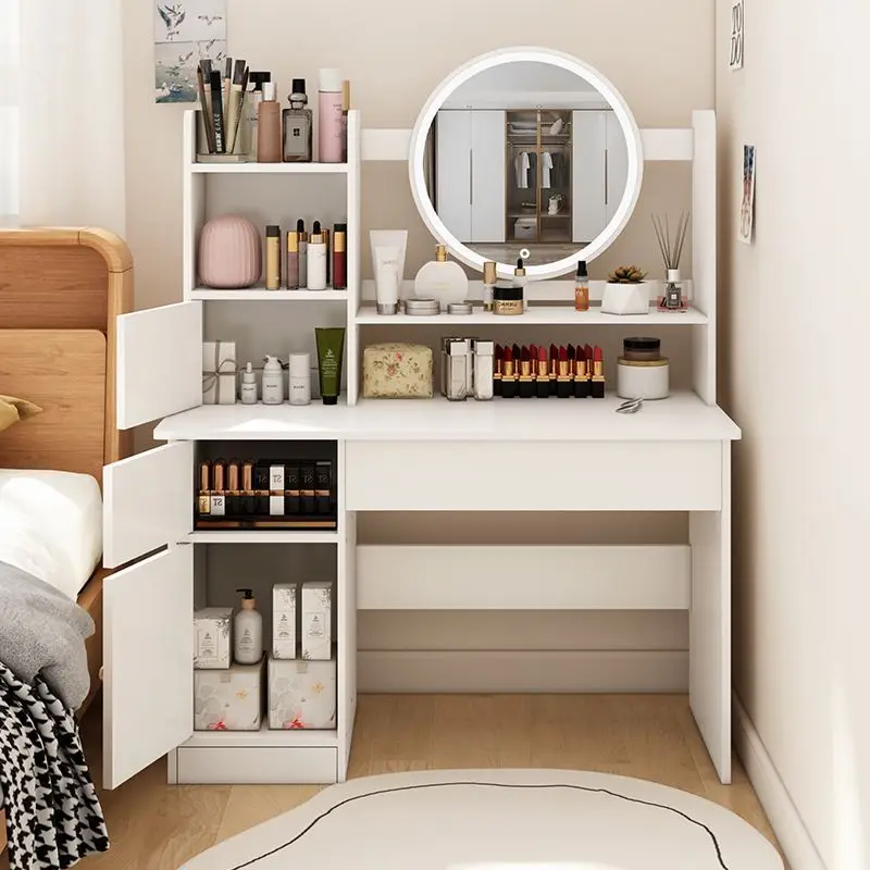 

Bedroom dresser table storage cabinet integrated small Internet celebrity ins style home modern simple dressing table mirror