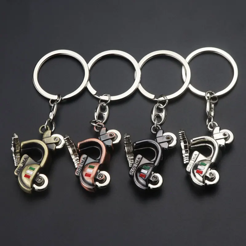 New Metal Electric Car Keychain Fashion And Exquisite Simulation Electric Motorcycle Car Key Ring K5001