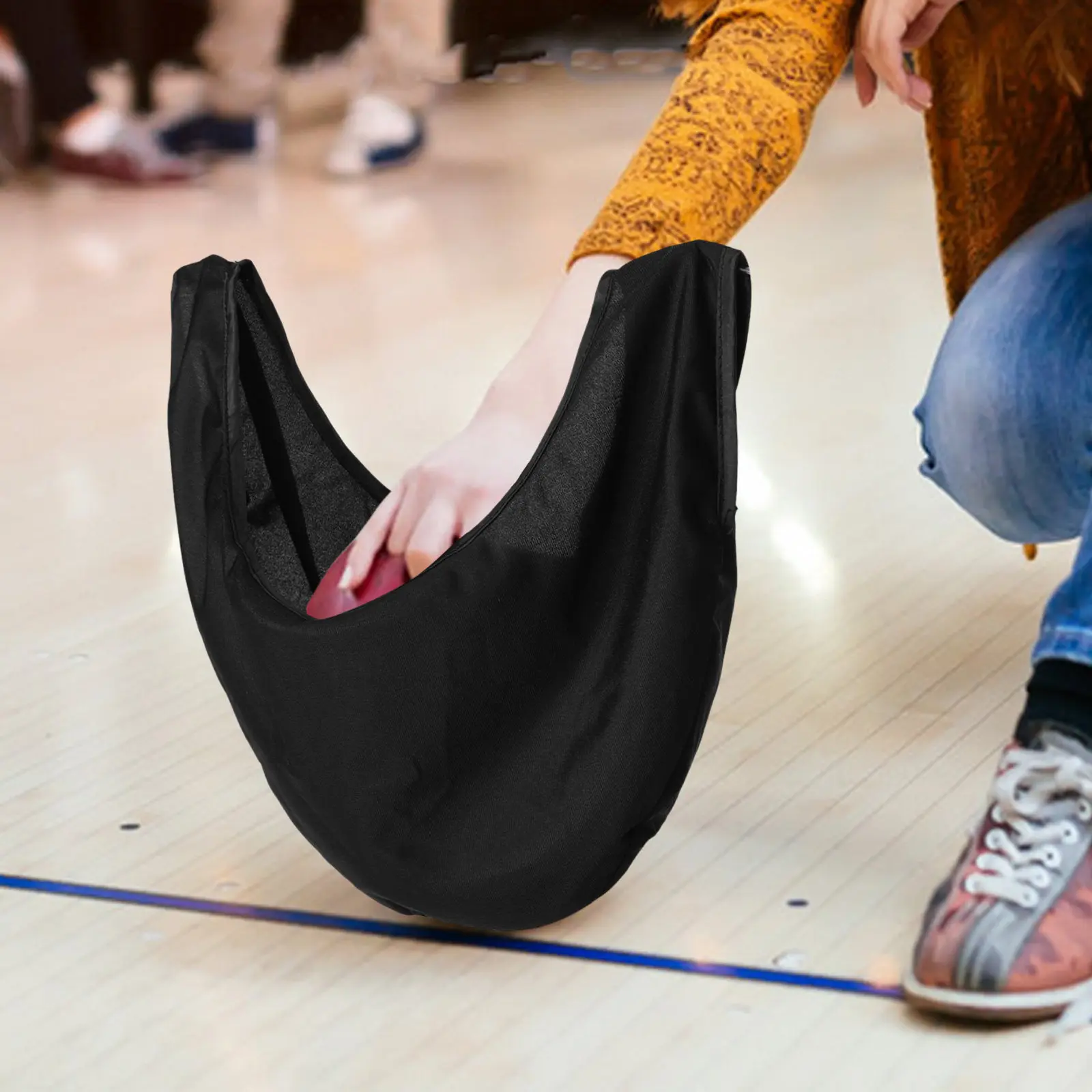 

Bowling Ball Cleaner Bag Carrier Soft Fiber Polishing Cloth Large Capacity Portable Tote for Bowling Practice Competition