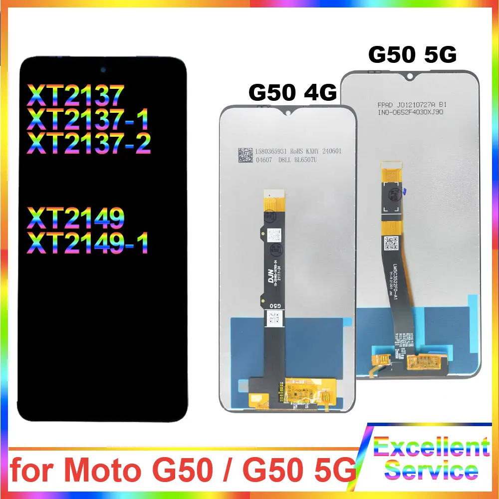 Tested LCD for Motorola Moto G50 4G 2021 LCD Display Touch Screen Digitizer Replacement for Moto G50 5G 2021 XT2149 LCD Display