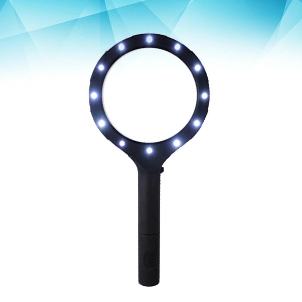 

Led Illuminated Magnifying Glass For Presbyopia Jewelry Inspection Reading Built-In Light Compact Lightweight Ergonomic Handle