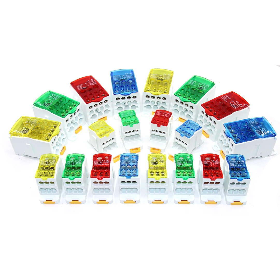 Din Rail Terminal Blocks Electric Split Junction Box One In Several Out Power Wire Electrical Connector UKK 250A/400A/500A