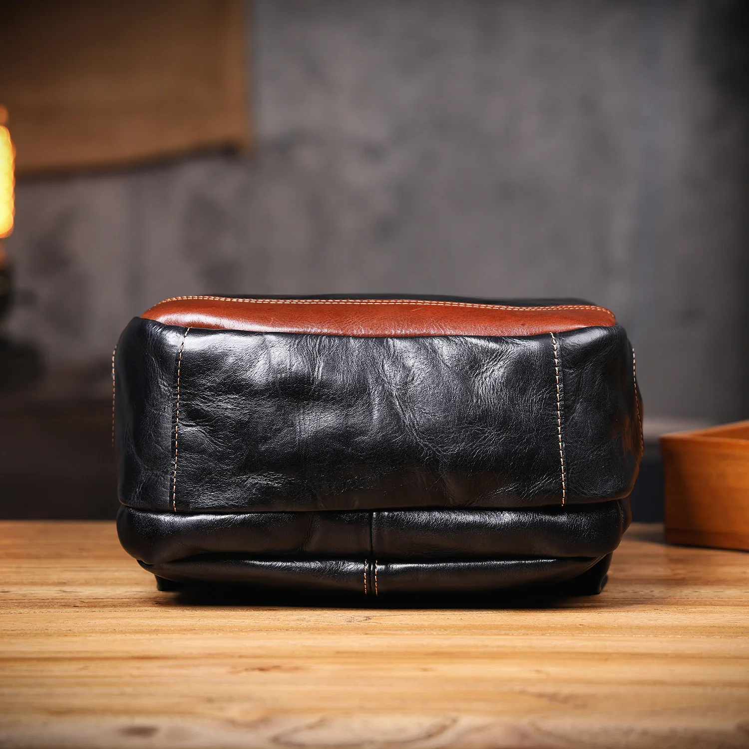S.WORKER Herren-Rucksack aus echtem Leder, hochwertiges Rindsleder, lässige Schultaschen, 15"-Laptop-Taschen, Reise-Tagesrucksack, Geschenk für Männer – Detail 9