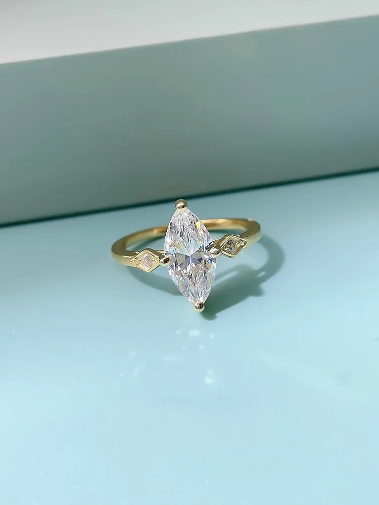 S925 خاتم عين حصان من الفضة الإسترليني ، مجوهرات عصرية ، ألماس عالي الكربون ، إنستغرام ، أوروبا وأمريكا ، 6 × 12 ، 50 سنت