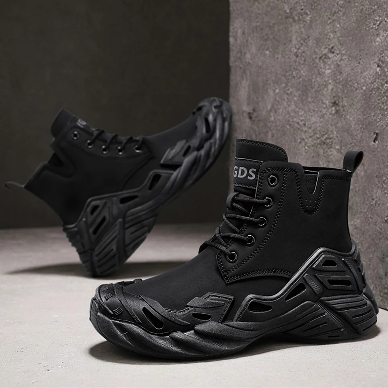 

Мужская уличная походная обувь, тактические ботинки с ремнями для боевой подготовки, водонепроницаемые ремни, дышащие многофункциональные мотоциклетные ботинки