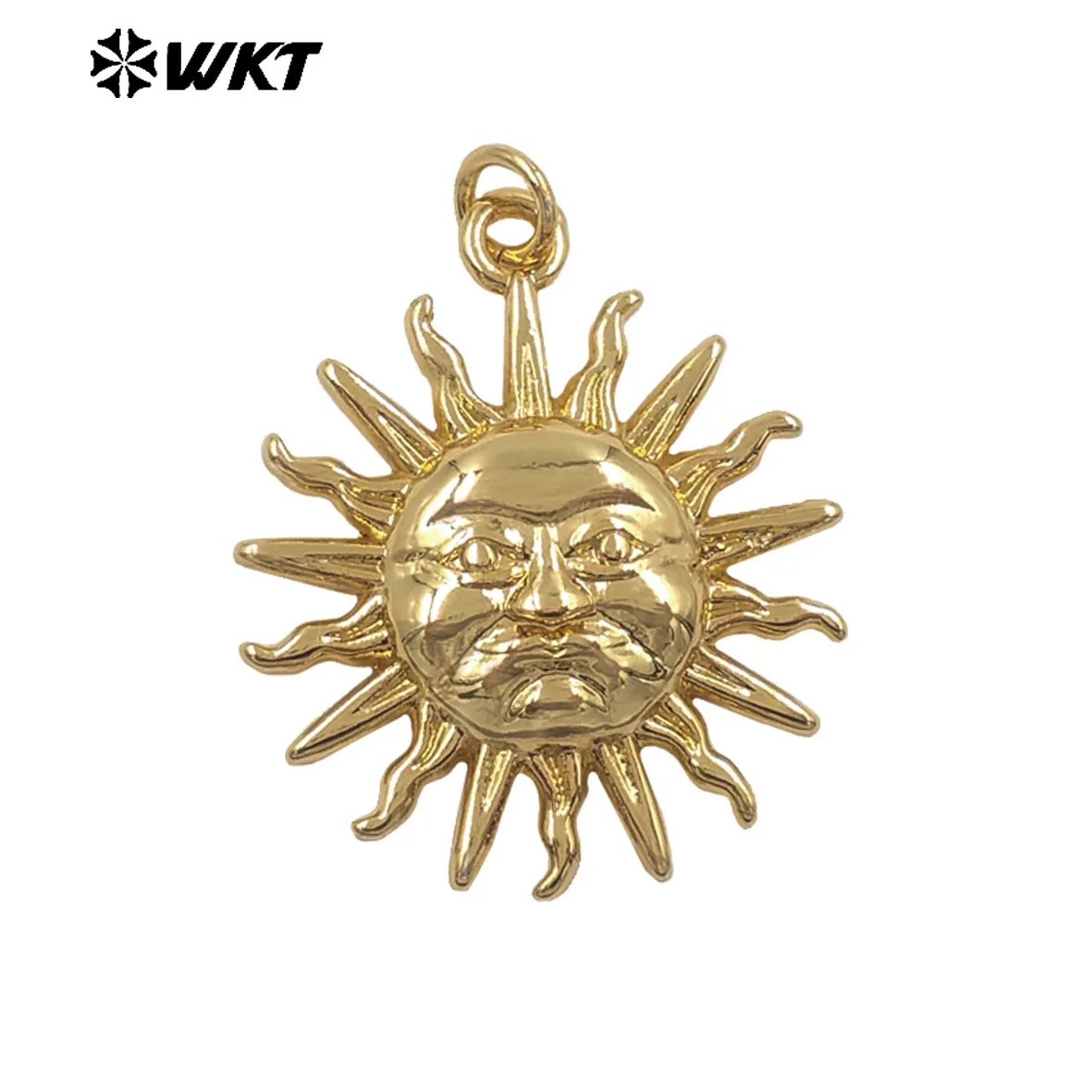 

WT-P2080 Wholesale Vintage Style Gold Plated On Brass Multi Designs Sun Shape Metal Pendants For Female Jewelry Decoration