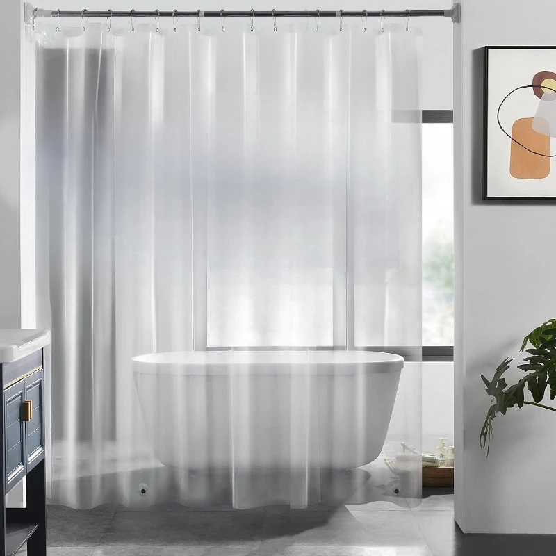 Clear Shower Curtain Liner with Magnets, Plastic Waterproof, 72x72 Lightweight for Bathroom(4G Clear, 1PC)