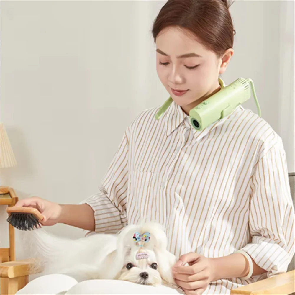 Pet Grooming Dryer Unit, Dual Speed High Airflow Hanging Neck Blower for Dog Cat Hair Drying