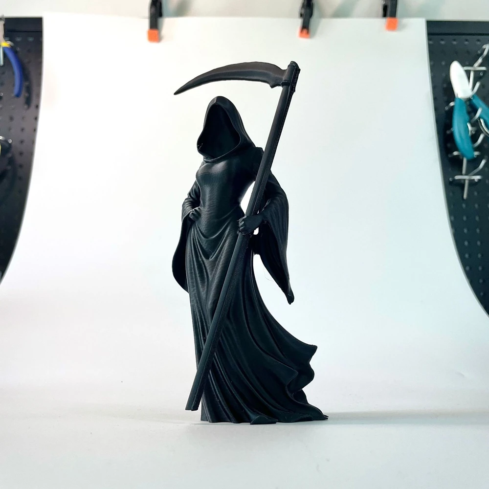 Female Reaper Character Pendant 3d Printed Detachable Black Sickle Handpiece Dark Gothic Jewelry Ornament Collectible Model