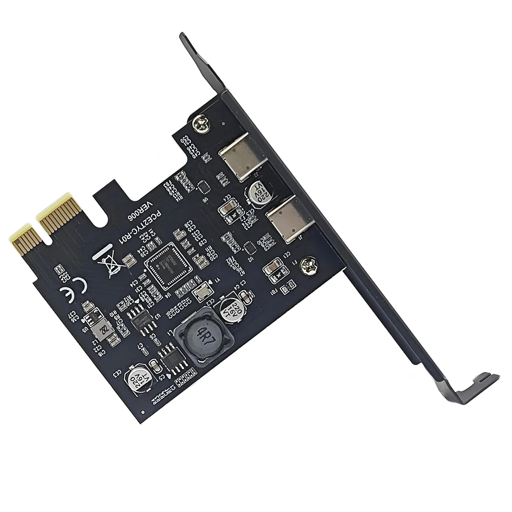 2 Ports USB-C PCIe Expansion Card 5Gbps High Speed with UPD720202 Chip PCI-E X1 USB3.2 Type-C Adapter Card For Gaming PC Desktop