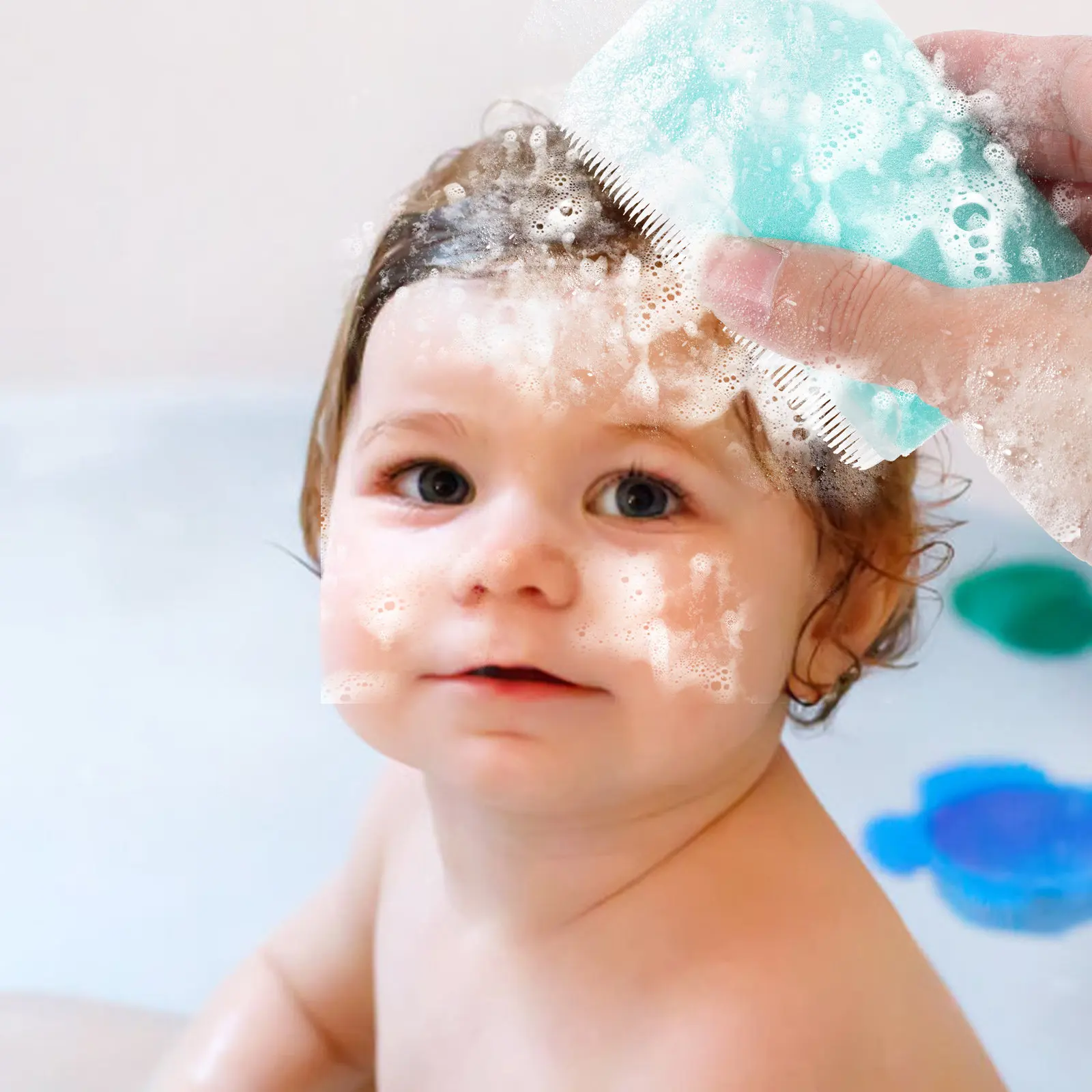 2Pcs Gantong Sponge Baby Brush Soft Bristle Head Care Brush for Newborns Promotes Circulation Soothes Emotions Detangles Hair