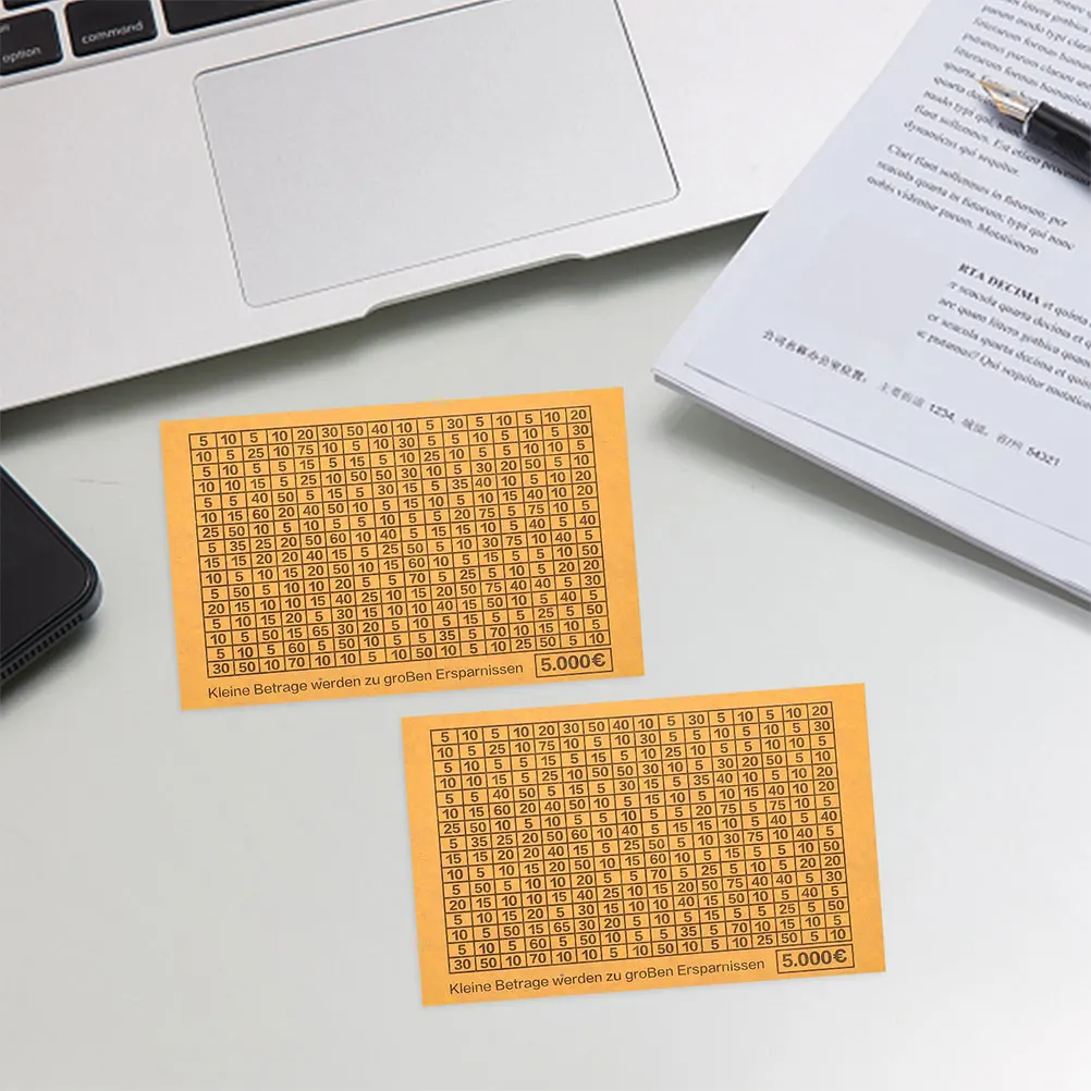 

50 Pcs Save Money Euro Stickers for Planner Cash Envelope Labels Wooden Saving Beige Student
