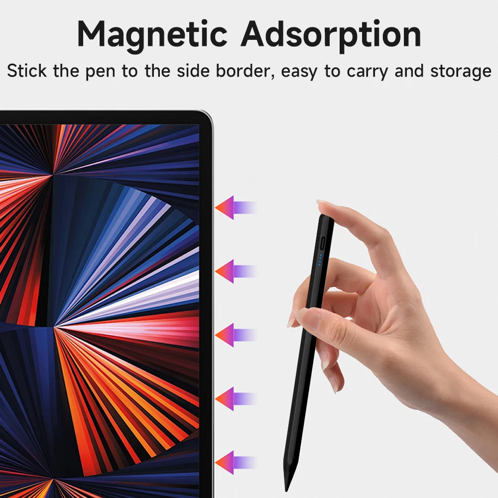 For iPad Pencil Palm Rejection Stylus Pen Color For Apple Pencil 2018 Later Versions Air Mini 10th Pro6 Magnetic Adsorption Pen