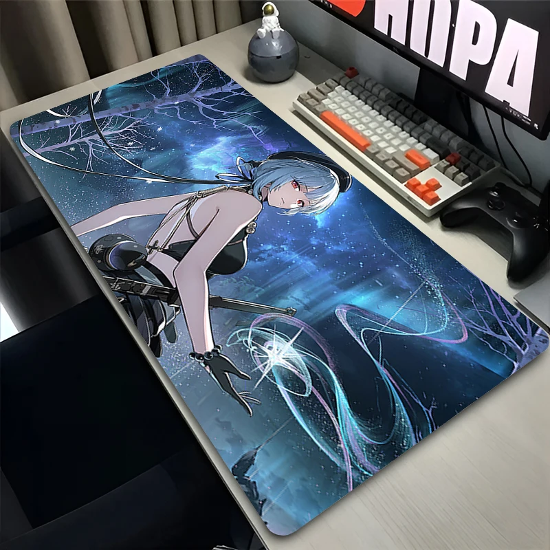 Mouse Pad Laptop Anime Extended Desktop Mat Computer Gamer Mousepad PC Gaming Accessories W-wuthering Waves Sanhua Keyboard Pad