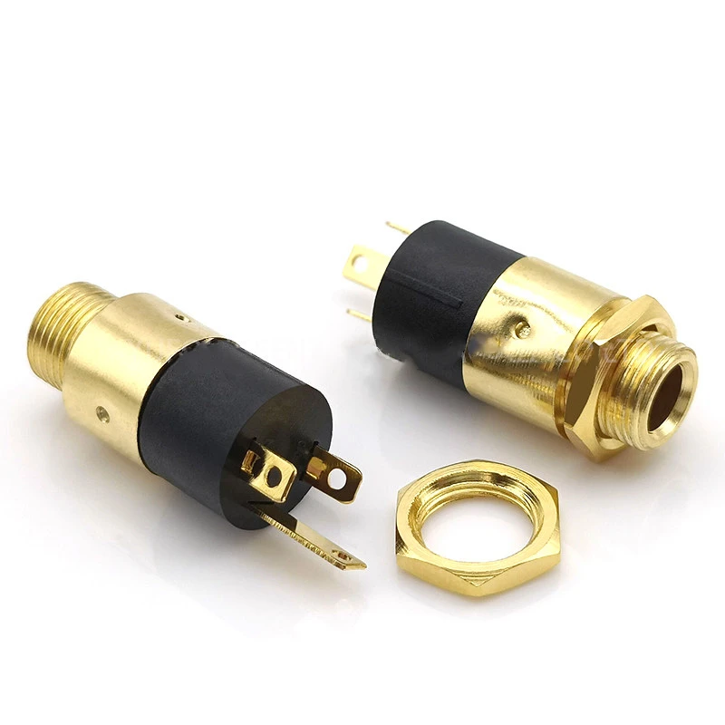 10/5PCS 3.5MM Cylindrical Socket PJ-392 Stereo Female Socket Jack With Nut 3.5 Audio Video Headphone Connector PJ392 GOLD PLATED