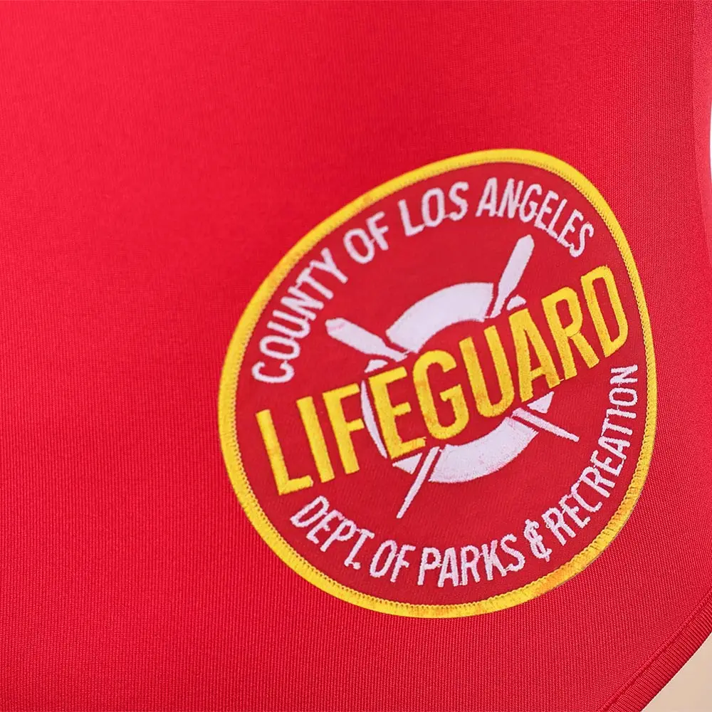 سي جي. باركر تأثيري بذلة ملابس السباحة Baywatch زي الكبار النساء فانتازيا 1989 التلفزيون الأحمر ملابس السباحة هالوين كرنفال حفلة البدلة