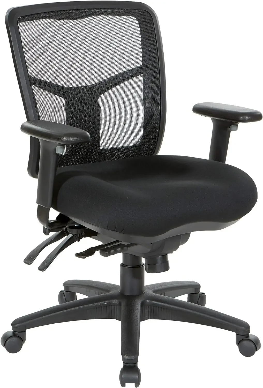 Breathable Mesh Manager's Office Chair with Adjustable Seat Height, Multi-Function Tilt Control and Seat Slider, Mid Back, Coal