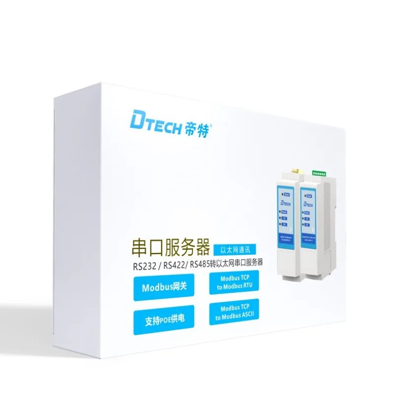 Equipamento de transmissão de porta serial de trilho din dtech rs485/422 serial para tcp/ip conversor de dispositivo serial de sinal ethernet