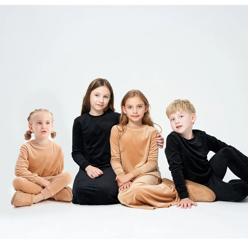 AP velour-Conjunto de vestido y pelele a juego para la familia, ropa de terciopelo informal para niños, bebés, adolescentes, niñas, Otoño e Invierno