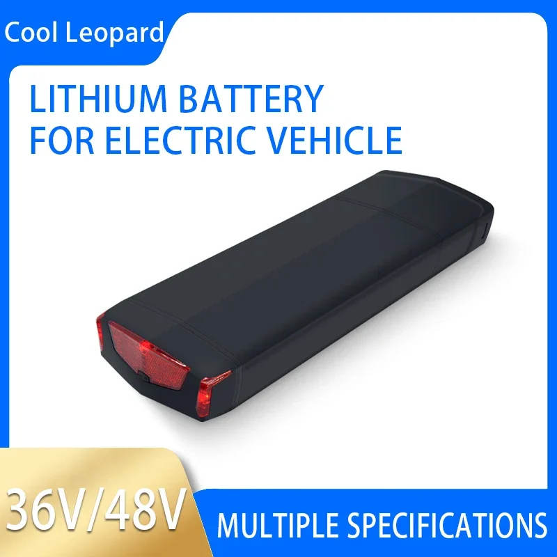 

The new large-capacity 36V/48V lithium battery is used in the rear shelf of electric bicycles with taillights.