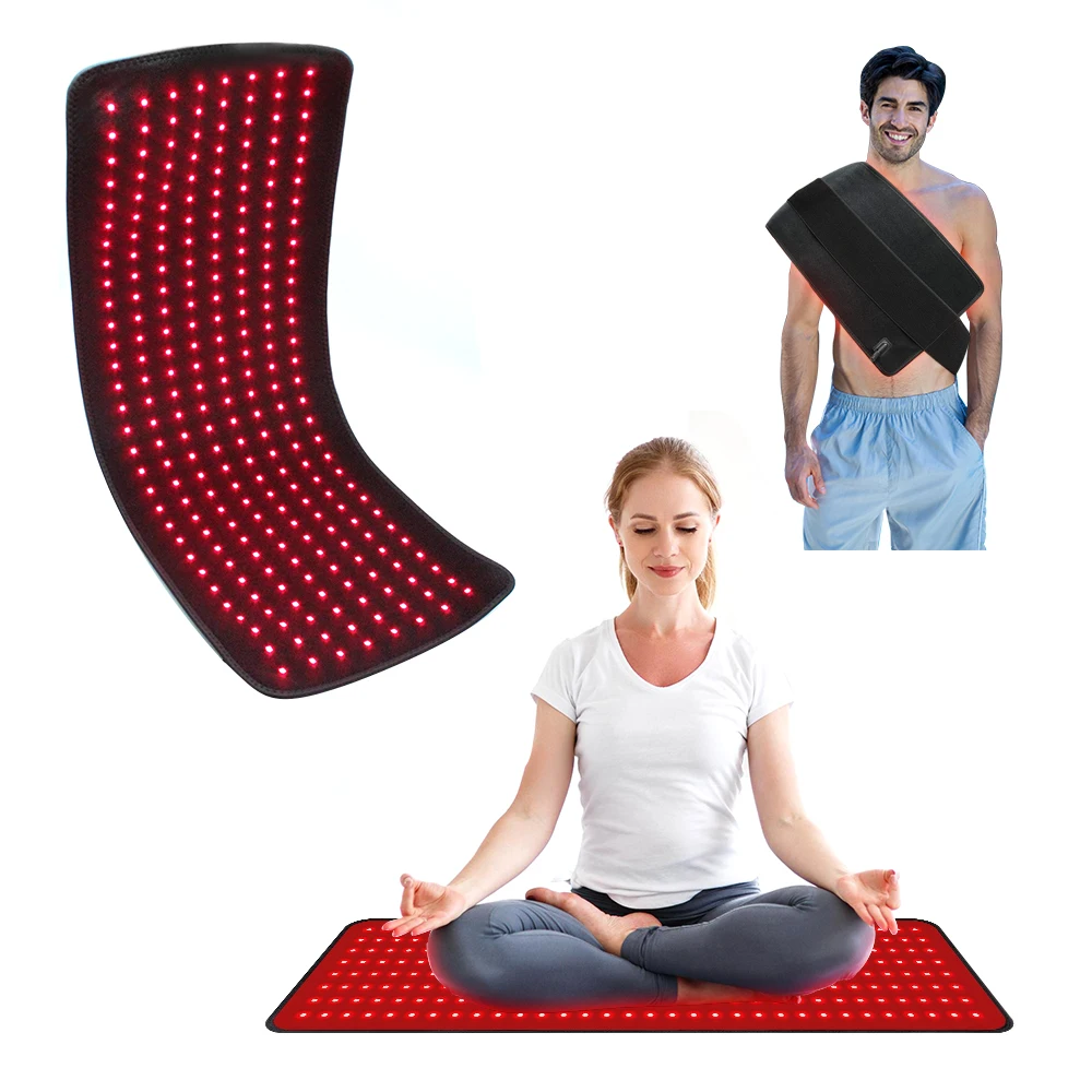 

Гибкий коврик с красным светом и инфракрасным излучением для оздоровления, 600 нм, 850 нм, пояс с красным светом для поясницы, спины, плеч, расслабления и снятия боли.