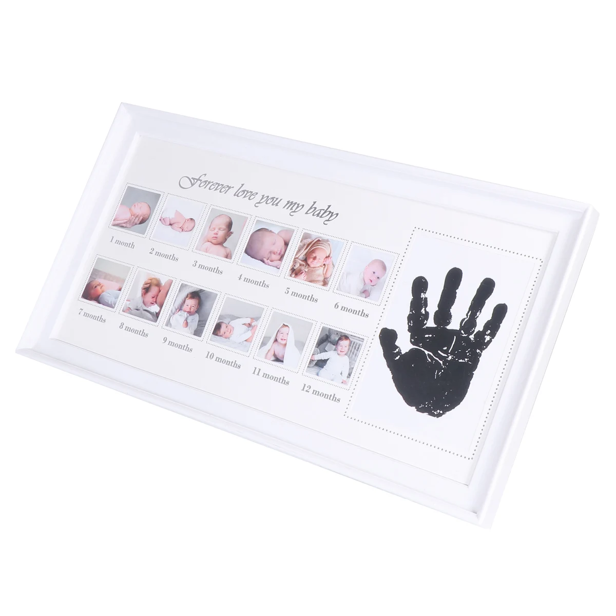 

Growth Record Frame Newborn Baby Newborn Baby Photo Frame Infant Commemorate Handprint Footprint Durable Material Family Gift
