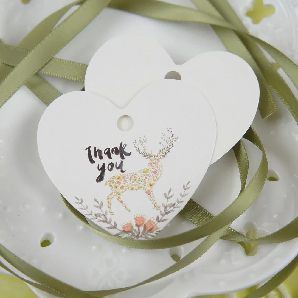 

thank you 95pcs deer made of flower design paper labels packaging tags as wedding gift tag Scrapbooking Craft Paper DIY