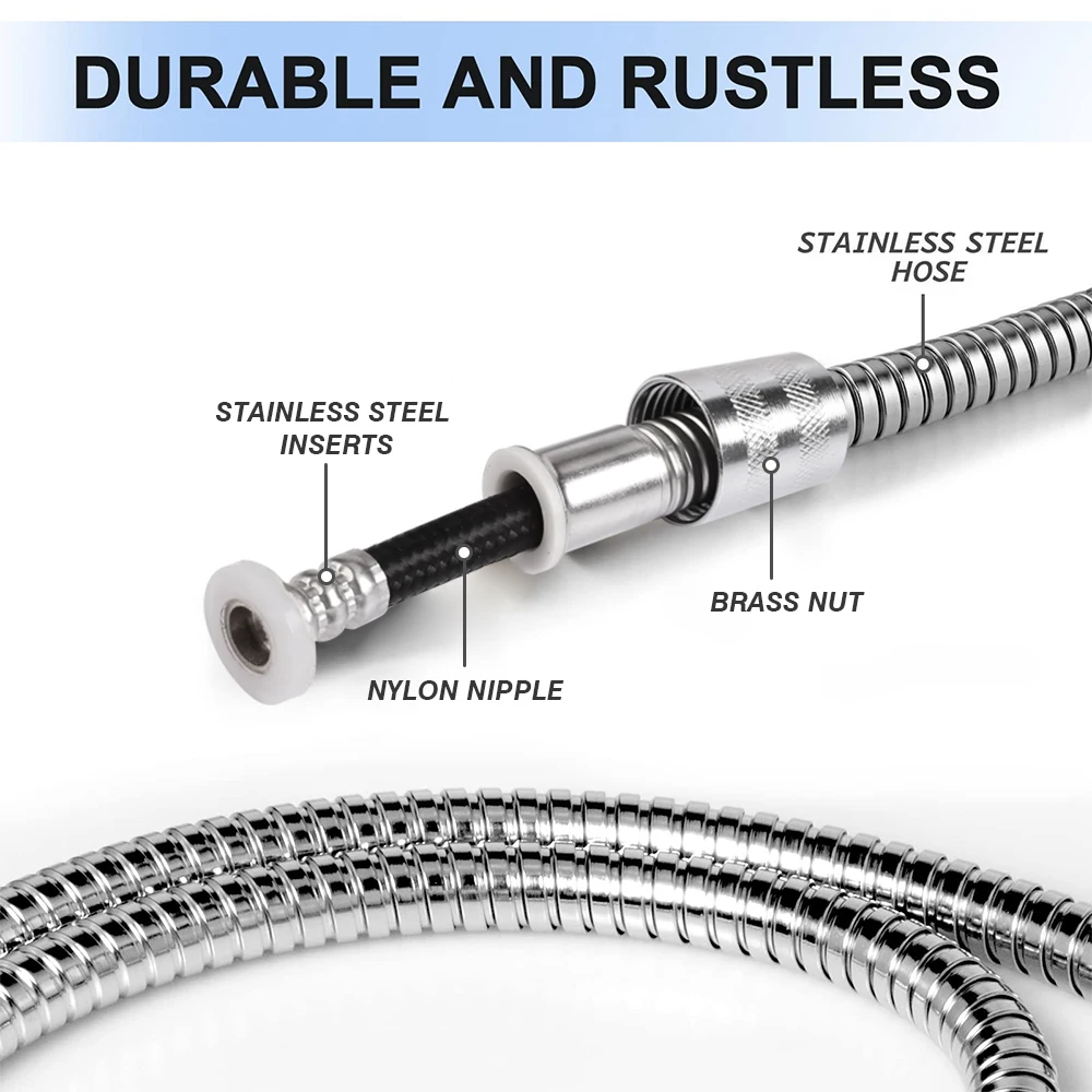 Duurzame Flexibele Doucheslang 1.5M/3M Extra Lange Rvs Uitbreiding Douche Sanitair Pijp Slang Waterslang badkamer Accesso