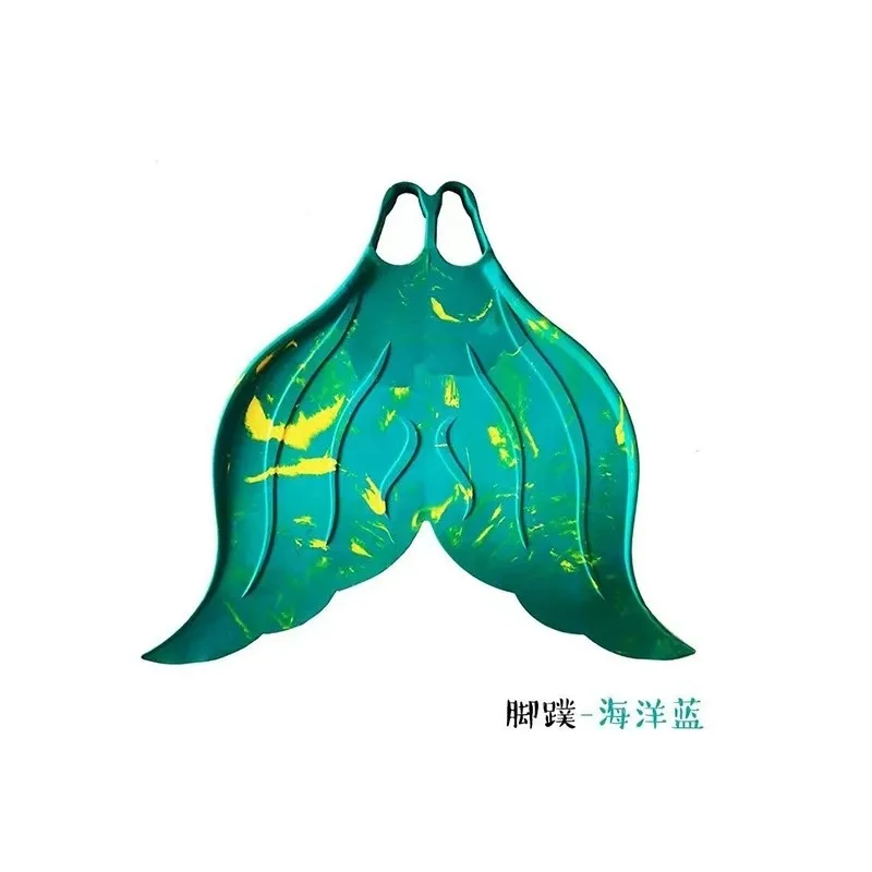 Pure Silicone Rubber Mermaid Monofin  Swim Flippers Adult Kids Freediving Training Underwater Mermaid Tail Fin