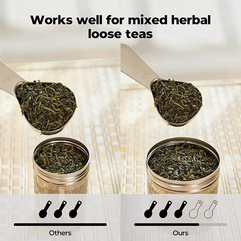 ABHU 2 Pack Large Tea Ball Infuser For Loose Leaf Tea & Spice Infuser For Cooking, Threaded Lid, Extra Fine Mesh Tea Strainer