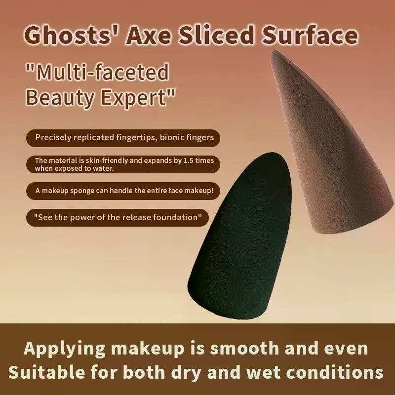 1/2PCS Cone Shaped Makeup Sponge Black Brown Wet And Dry Use Soft Sponge Powder Puffs Fingertips Cosmetic Puff Easy To Use Tools