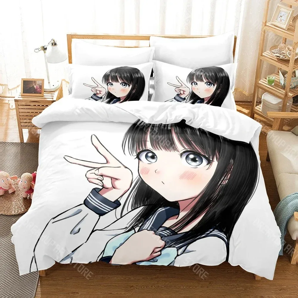 3D Printed Akebis Sailor Uniform Bedding Set for Boys Girls Duvet Cover Pillowcase Twin Queen King Full Single Double Sizes