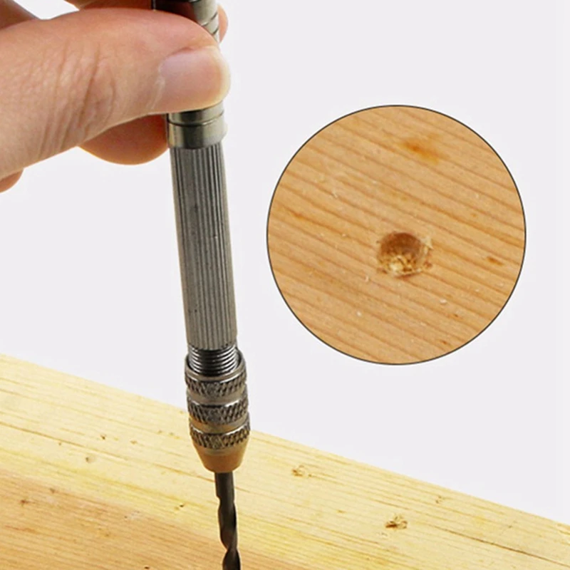 Silber Hand Twist Drill Holz bearbeitung Hands tanz werkzeug 0,8-3,0mm vierköpfige Stahl griff Hardware Uhr Wartung.