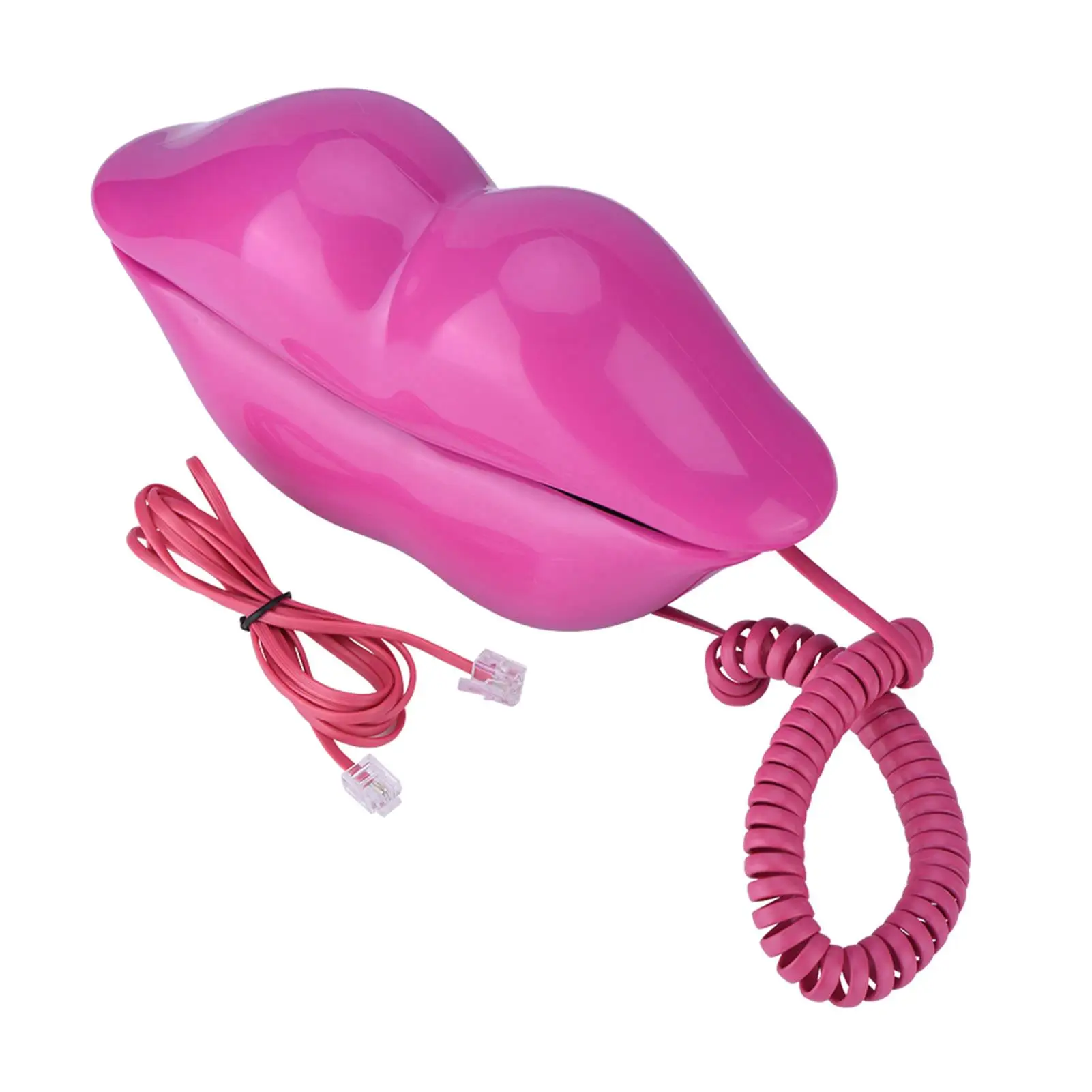 Electroplated Lips Telephone for Home Office and Hotel Decoration, Mini Lip Shaped Landline Phone