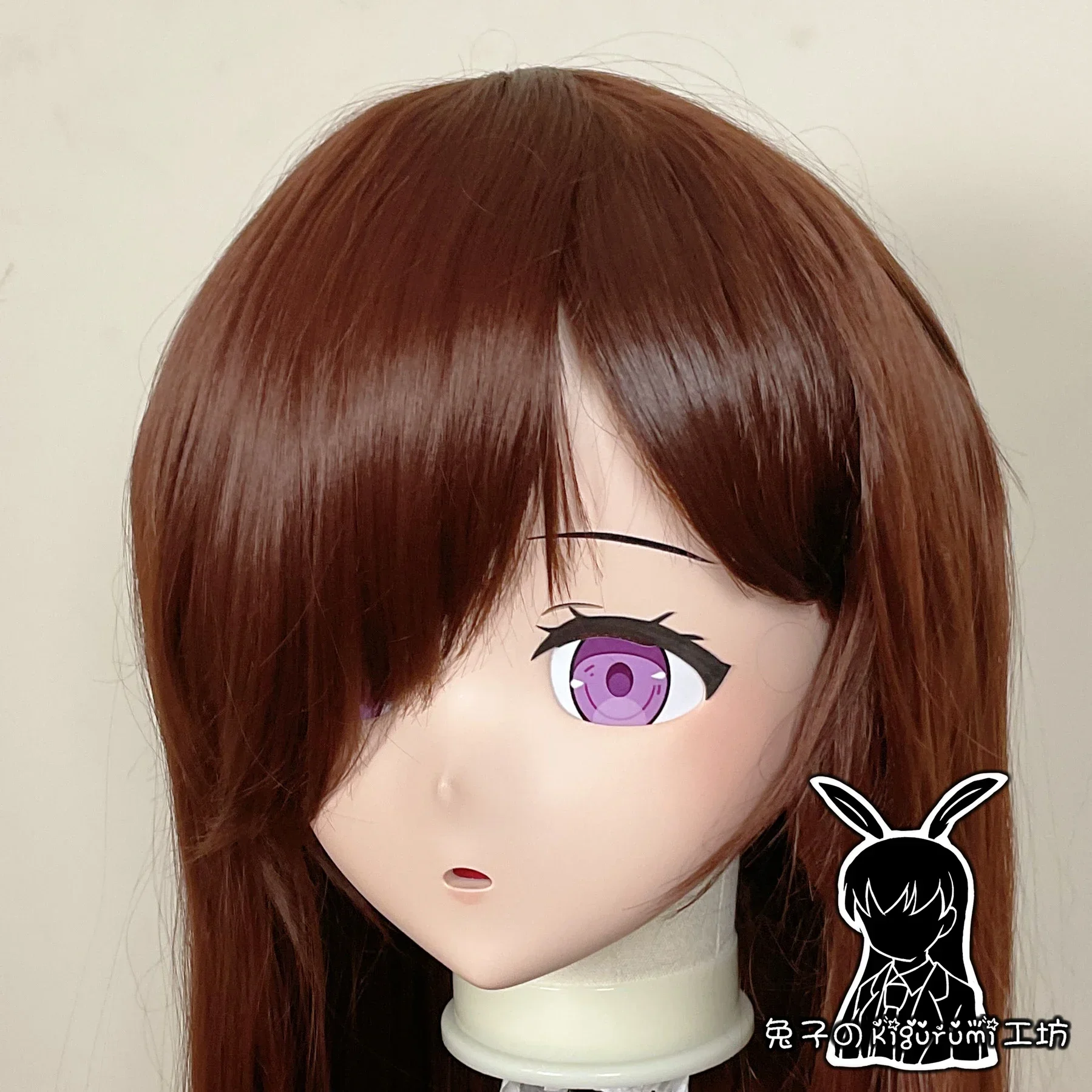 (A21) Custom BJD Doll Party Full Head Mask with Backshell Japan Cartoon Silicone Anime Pretty Derby Kigurumi Cosplay Mask