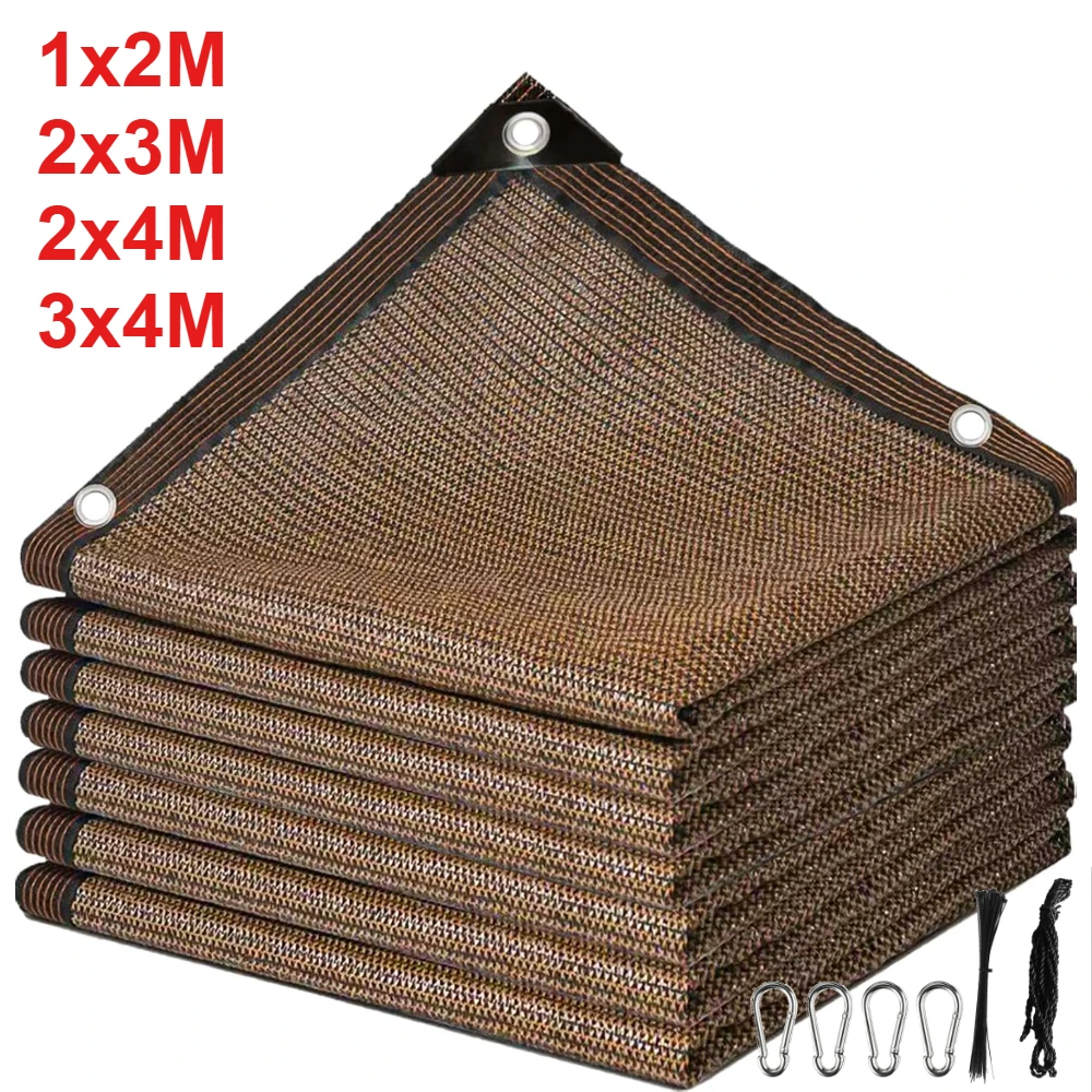 PE Sun Shade Net Anti-UV Canopy Heavy Duty Sunshade Sheet Cover with Grommet Multi UV Protection For Outdoor Terrace Plant Garde