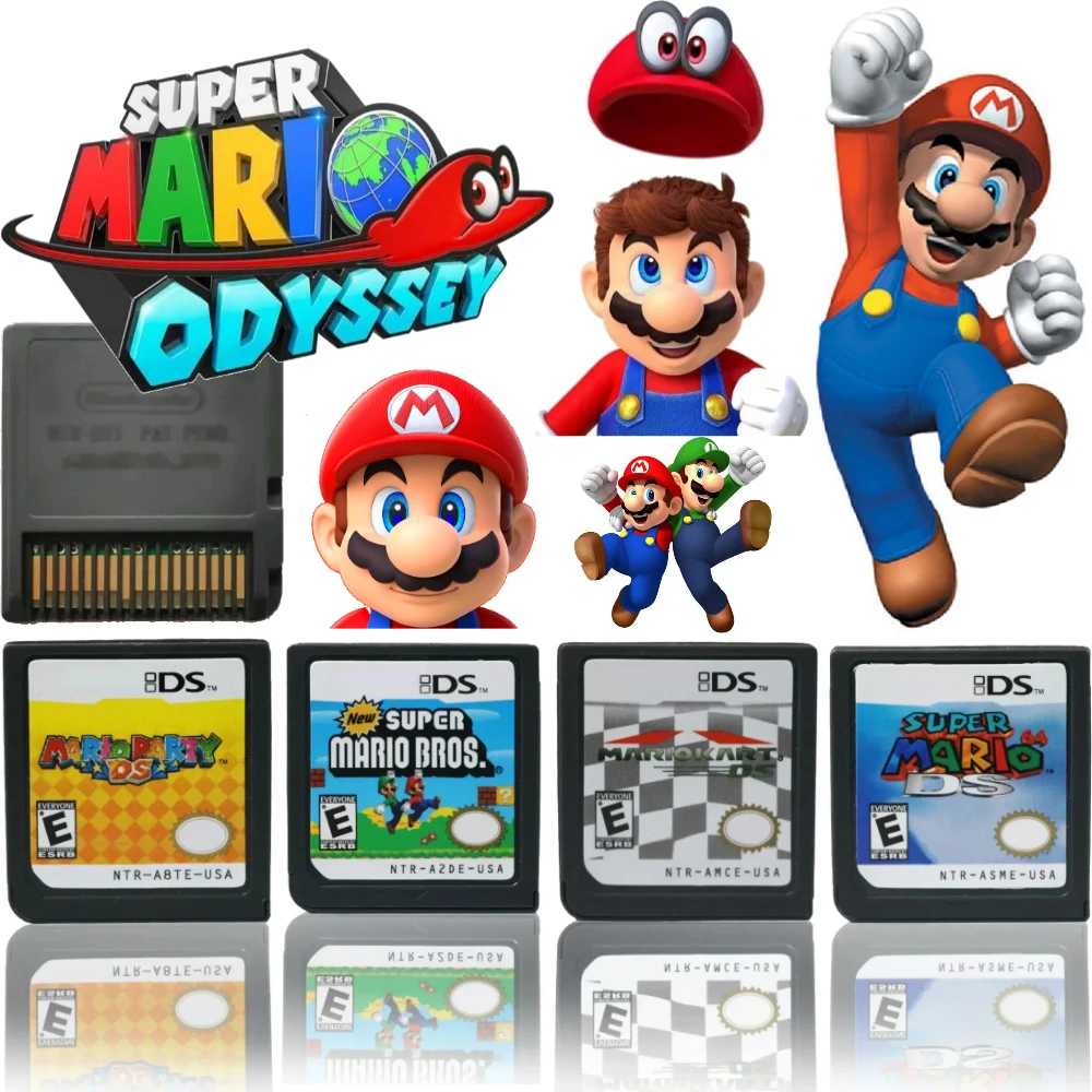 

США Английский Mario Series DS Games Cartridge Super Mario Bros Видеоигровая консоль Карта Mario Kart Mario Party для NDSL 2DS 3DS