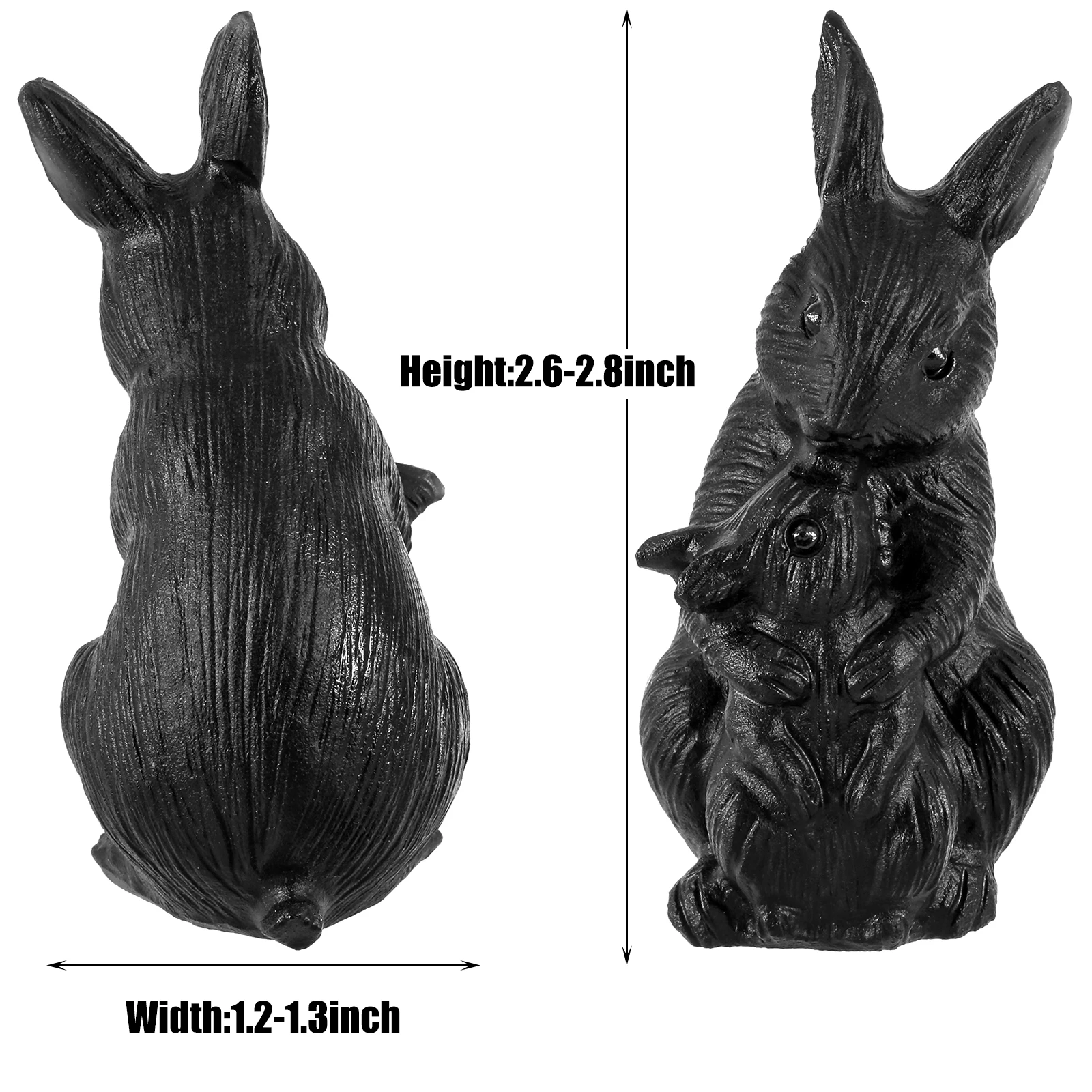 Carving Mini Lovely Rabbit Figurine Natural Black Obsidian Animals Statue Healing Gemstone Craft Gift For Home Decoration