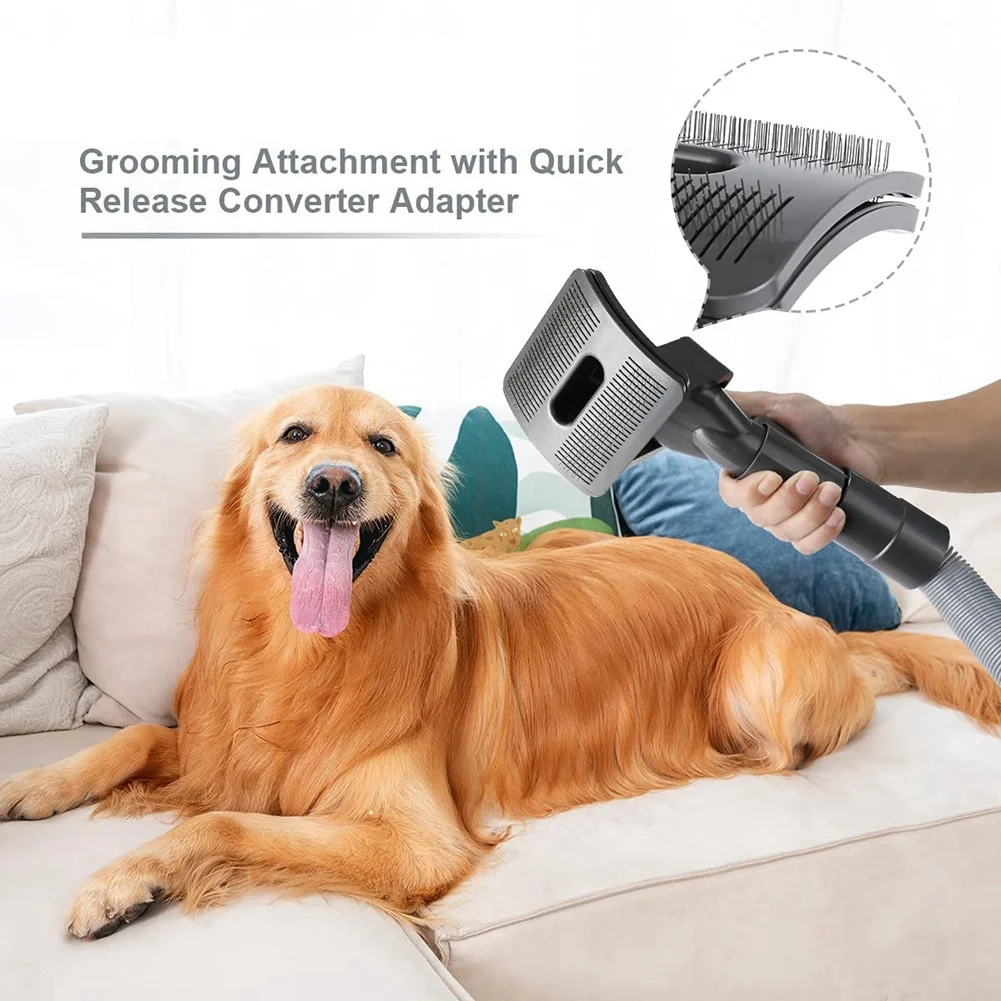 Dog Grooming Kit Attachment for Dyson V15 V11 V10 V8 V7 V6 Vacuum Cleaner with Quick Release Converter Adapter