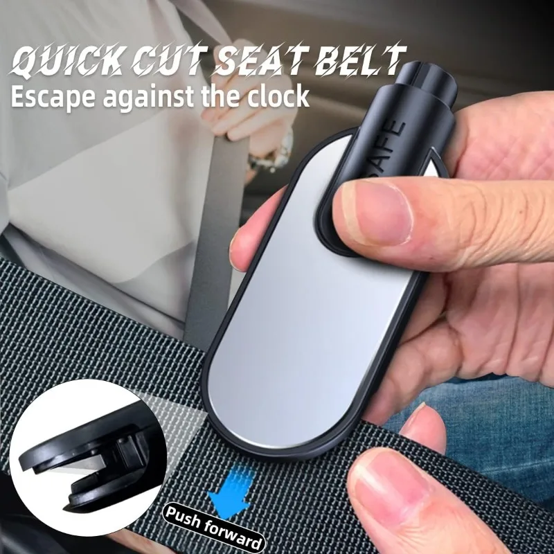 Car Window Breaker Seat Belt Cutter Land and Underwater Keychain Glass Breaker, Car Accident Two-in-one Car Safety Hammer