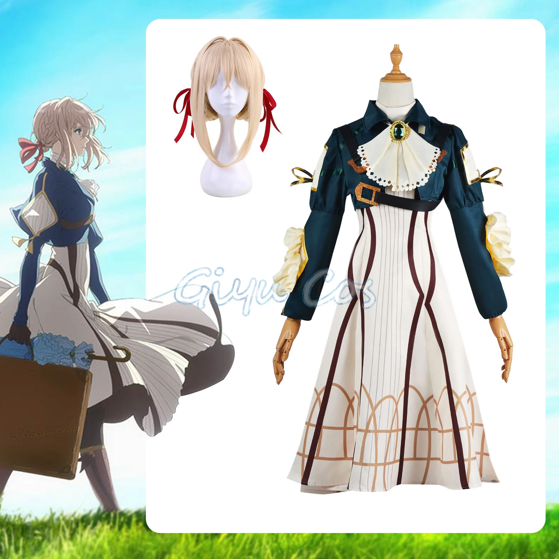 Violet Evergarden Cosplay Costume para Mulher, Anime, Halloween